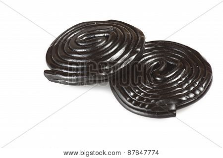 Liqorice wheels candies