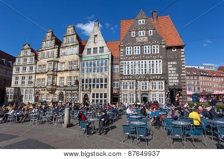 Cafes In The Old Town Of Bremen