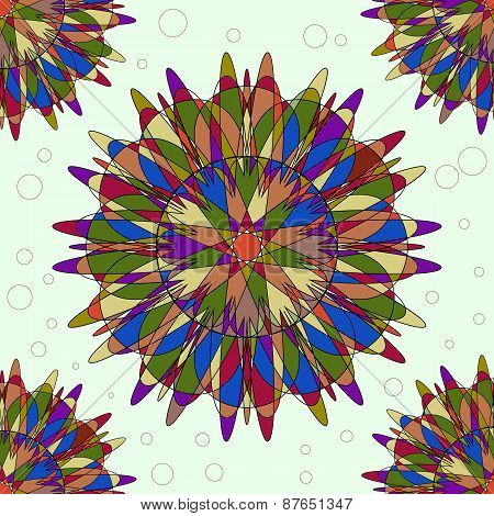 Bright Seamless Pattern With Round Ornaments.