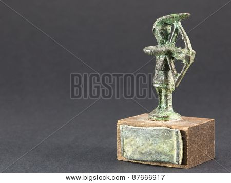 Archer Bronze Figurine, Arrow And Bow Statuette
