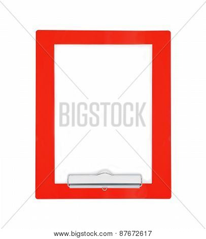Clipboard With Blank Paper Isolated On White