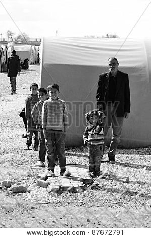 People In Refugee Camp