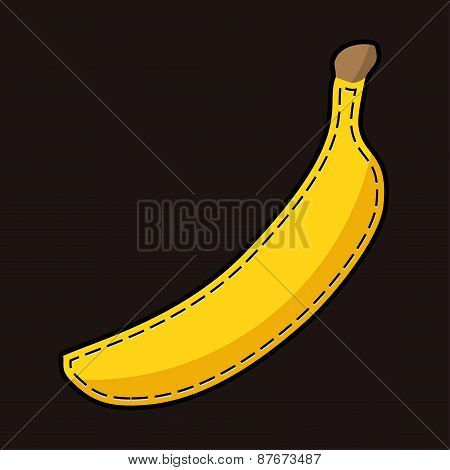 Yellow Lockstich Banana With Shadow