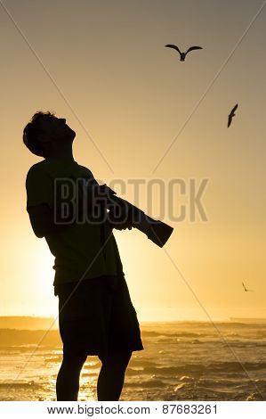 Silhouetted Bird Photographer
