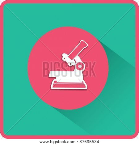 Professional laboratory optical microscope. Vector illustration