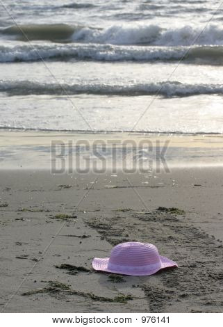 Pink Hat på stranden