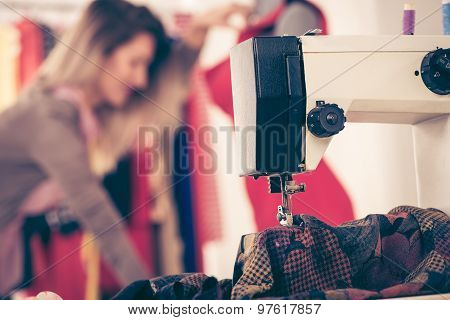 Close-up Of Sewing Machine