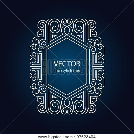 Vector geometric linear style frame