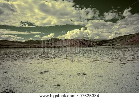 Steppe Desert Mountain Sky Infrared