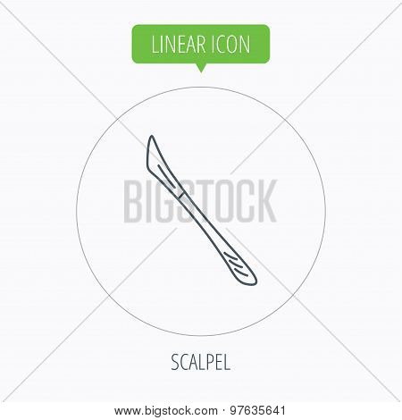 Scalpel icon. Surgeon tool sign.