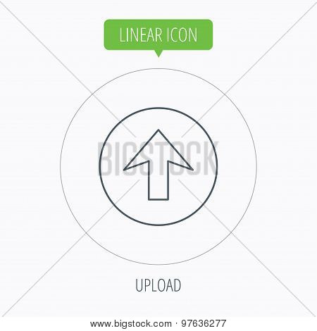Upload icon. Top arrow sign.
