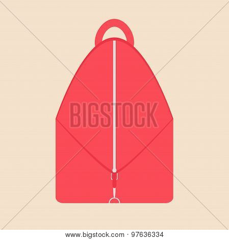 Flat red stylish hipster backpack