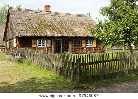 Poland. The Historic Cottage Village Of The 19Th Century.horizontal View.