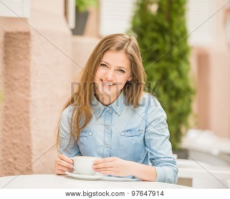 Girl In Summer Cafe