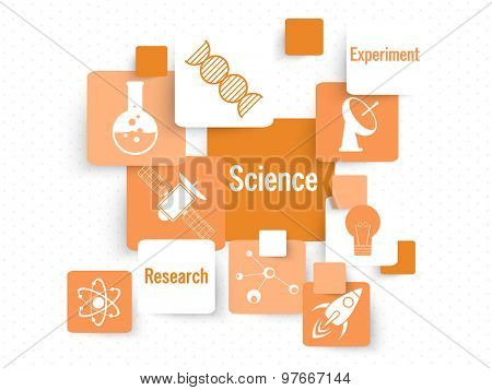 Set of creative Science signs and symbols, can be used as sticker, tag or label design.