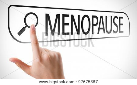 Menopause written in search bar on virtual screen