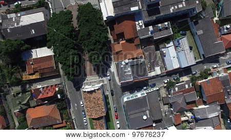 Aerial View of a Big City in Brazil