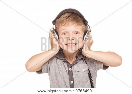 Little boy isolated on white