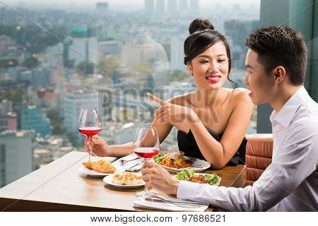 Having Dinner