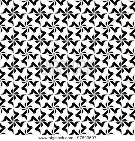 Black And White Geometric Seamless Pattern Twist Stylish, Abstract Background.