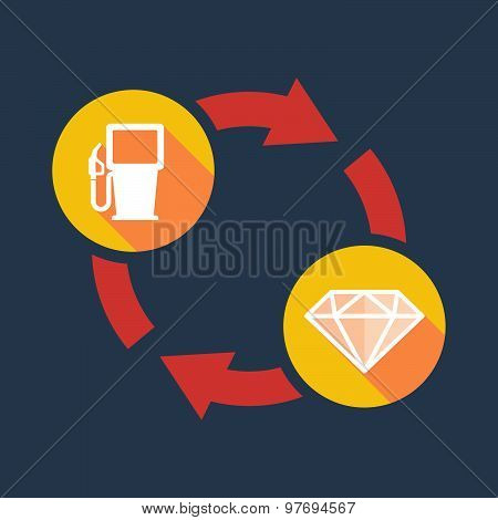 Exchange Sign With A Gas Pump And A Diamond