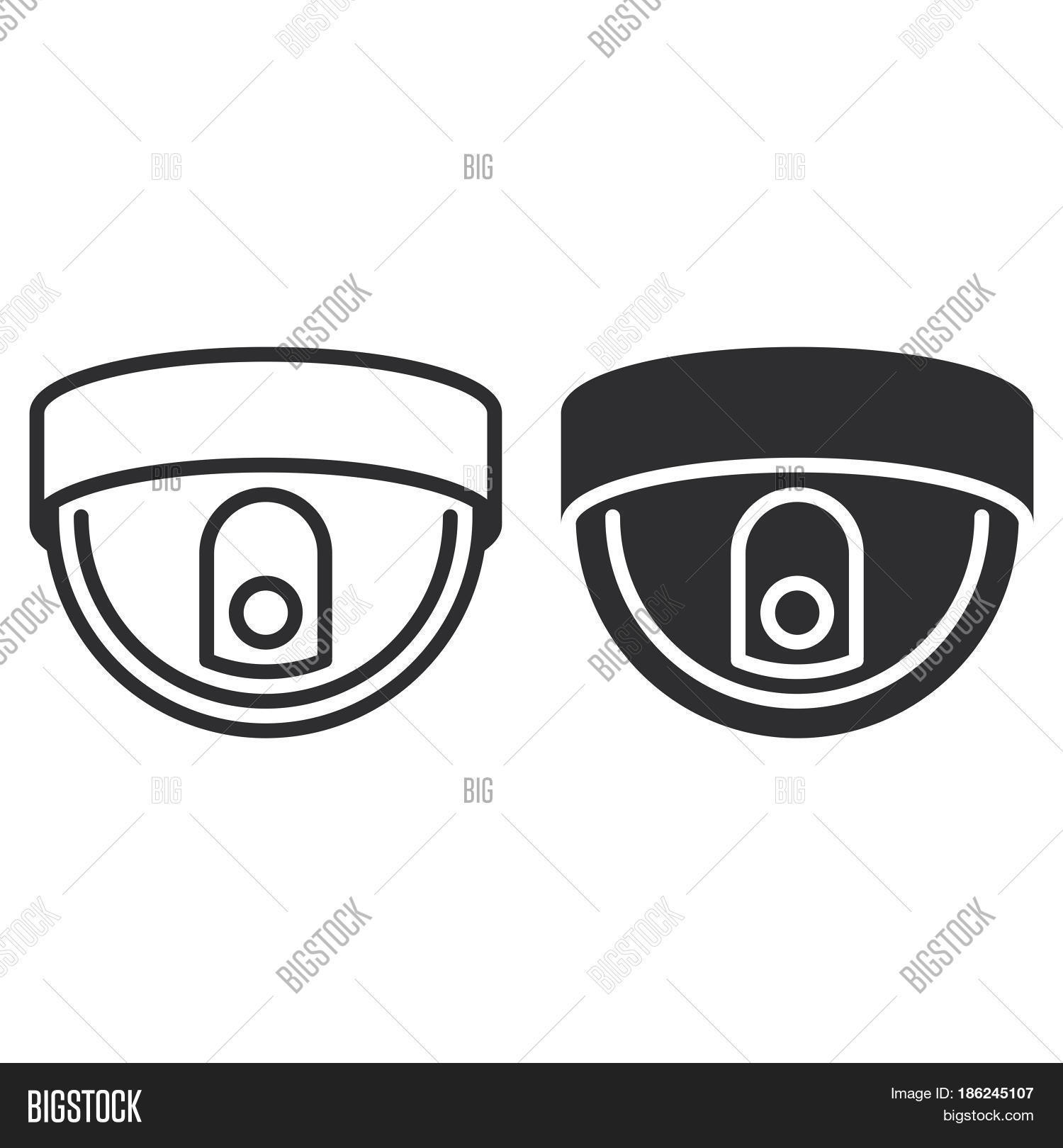 Dome Camera Line Vector & Photo (Free Trial) Bigstock