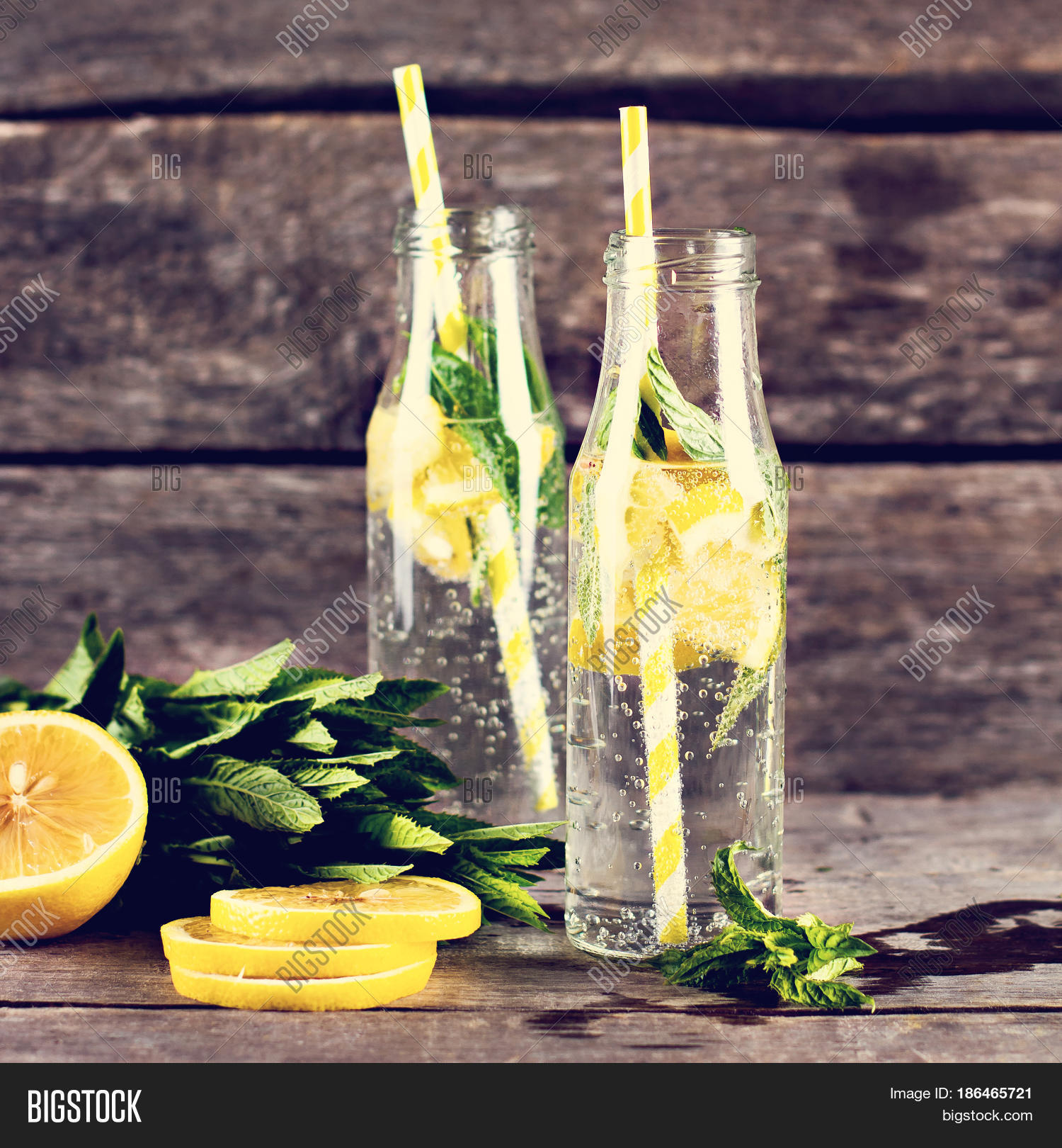 water bottle with lemons on it