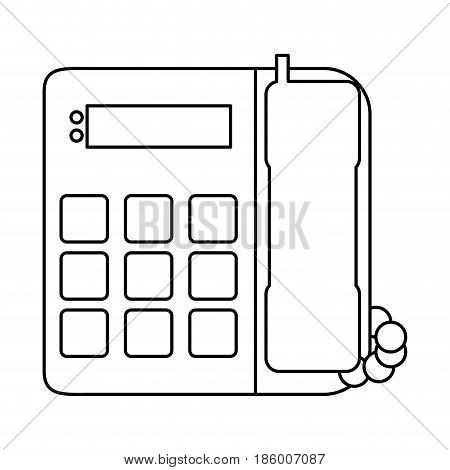 landline phone icon image vector illustration design  single black line