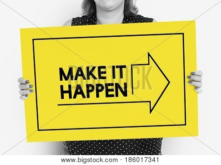 Make It Happen Positivity Attitude Possible Graphic Words