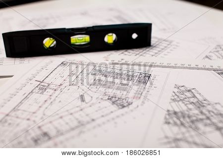 architectural project, architectural plan, construction plan, architectural background, straightedge, scale, ferule