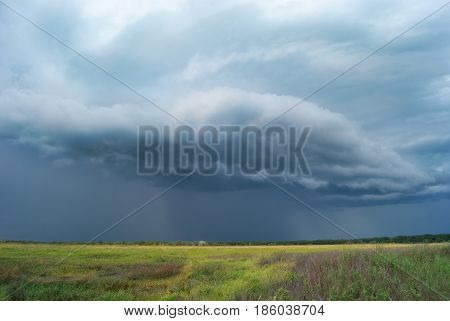 A huge rain cloud over the valley.