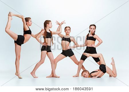The kids dance school, ballet, hiphop, street, funky and modern dancers at studio