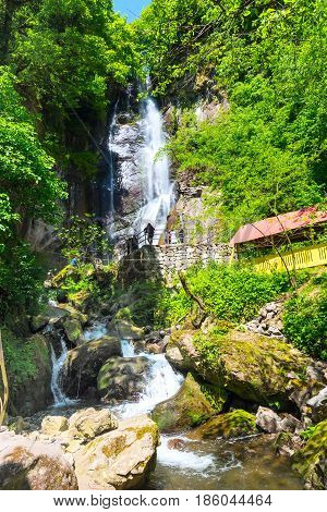 Georgian Adjara nature gem Makhuntseti waterfall near Batumi, Georgia