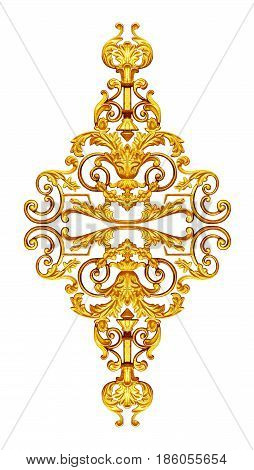 Ornament elements vintage gold floral designs .