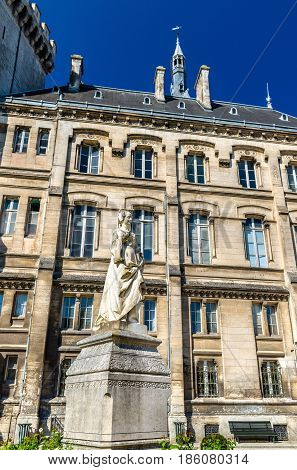 Marguerite of Angouleme statue at the city hall of Angouleme - France, Charente