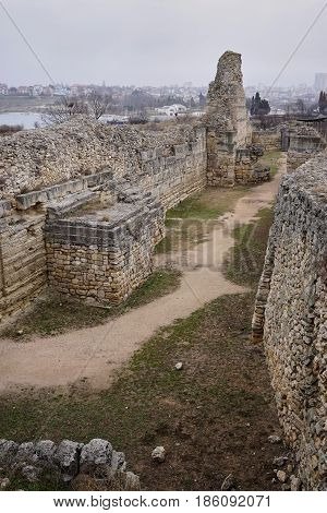 A historical place. Ancient Chersonese.On the shore of the Black sea.Ongoing excavations.Christianity.Crimea.
