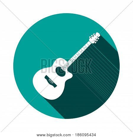 Acoustic guitar sign icon. Music symbol icon stock vector illustration flat design