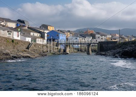 Small fishing village on the coast of the Cantabrian sea near Ribadeo in Galicia