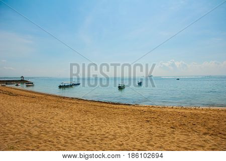 Beautiful Gazebo Pavilion On The Beach Benoa. Bali, Indonesia.tanjung Benoa. Nusa Dua.