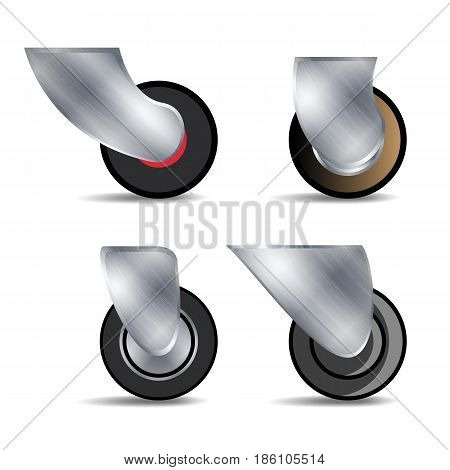 Vector Trolley Wheel. Supermarket Shopping Cart Wheel