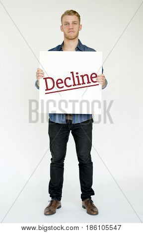 Disapprove rejection decline word on banner