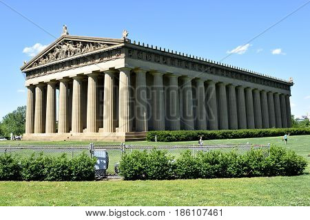 Historic replica of the Parthenon at Centennial Park Nashville, Tennesee