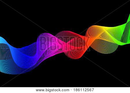 abstract wave colorful background.vector and illustration .