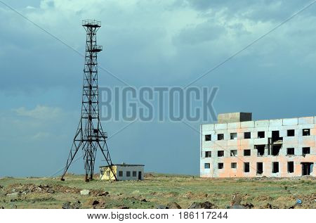 Area 35.(Ploshadka 35 ru.)Sary Shagan.Former Soviet  anti-ballistic missile testing range.Kazakhstan.May 6, 2017.Sary Shagan.Kazakhstan
