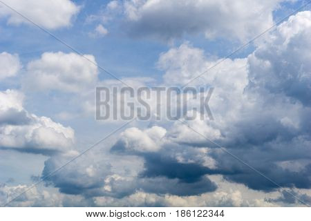 View on beautiful white clouds in a blue sky. Clouds and Skies in the Morning. 
The Sun behind Clouds. Fresh Air. Cloudy Weather. Cloud Formations. White Clouds