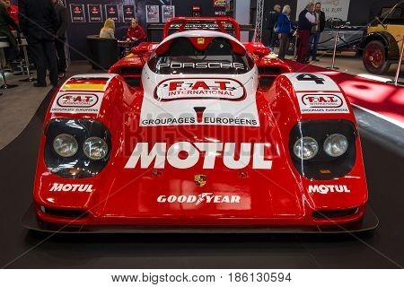 STUTTGART GERMANY - MARCH 02 2017: Racing car Kremer Porsche K8 Spyder 1995. Europe's greatest classic car exhibition 