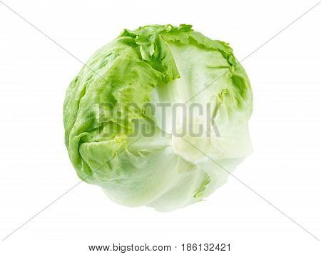 Iceberg lettuce salad head isolated on white