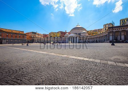 Scenic View Of Piazza Plebiscito In Naples
