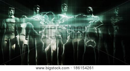 Supply Chain and Logistics Global Platform Software 3D Illustration Render