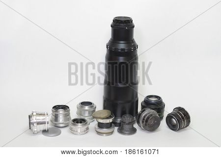 Set Of Old Lenses With Fixed Focal Length